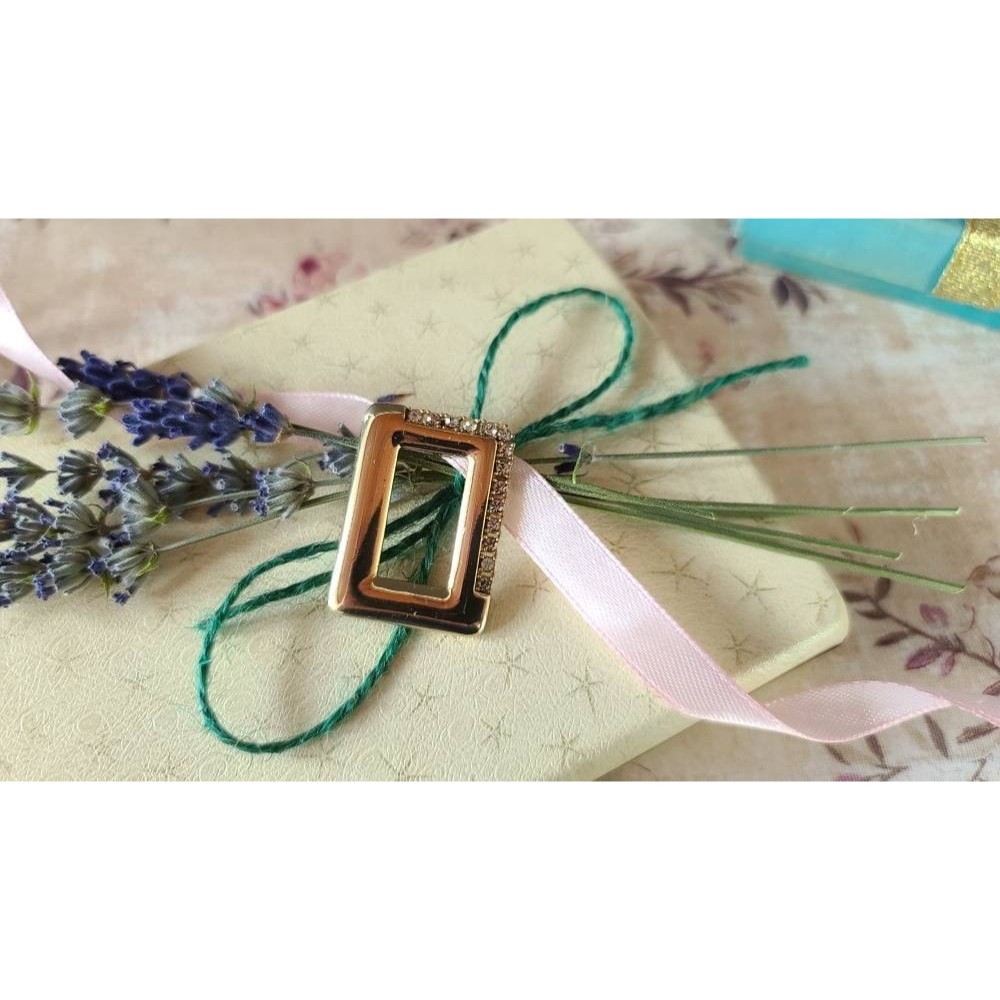 Parklane Rectangular Rhinestone Gold Pendant